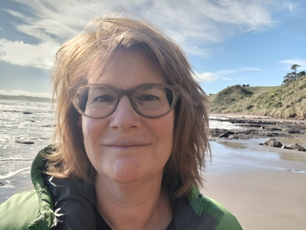 Photo of Rachel closeup at beach.